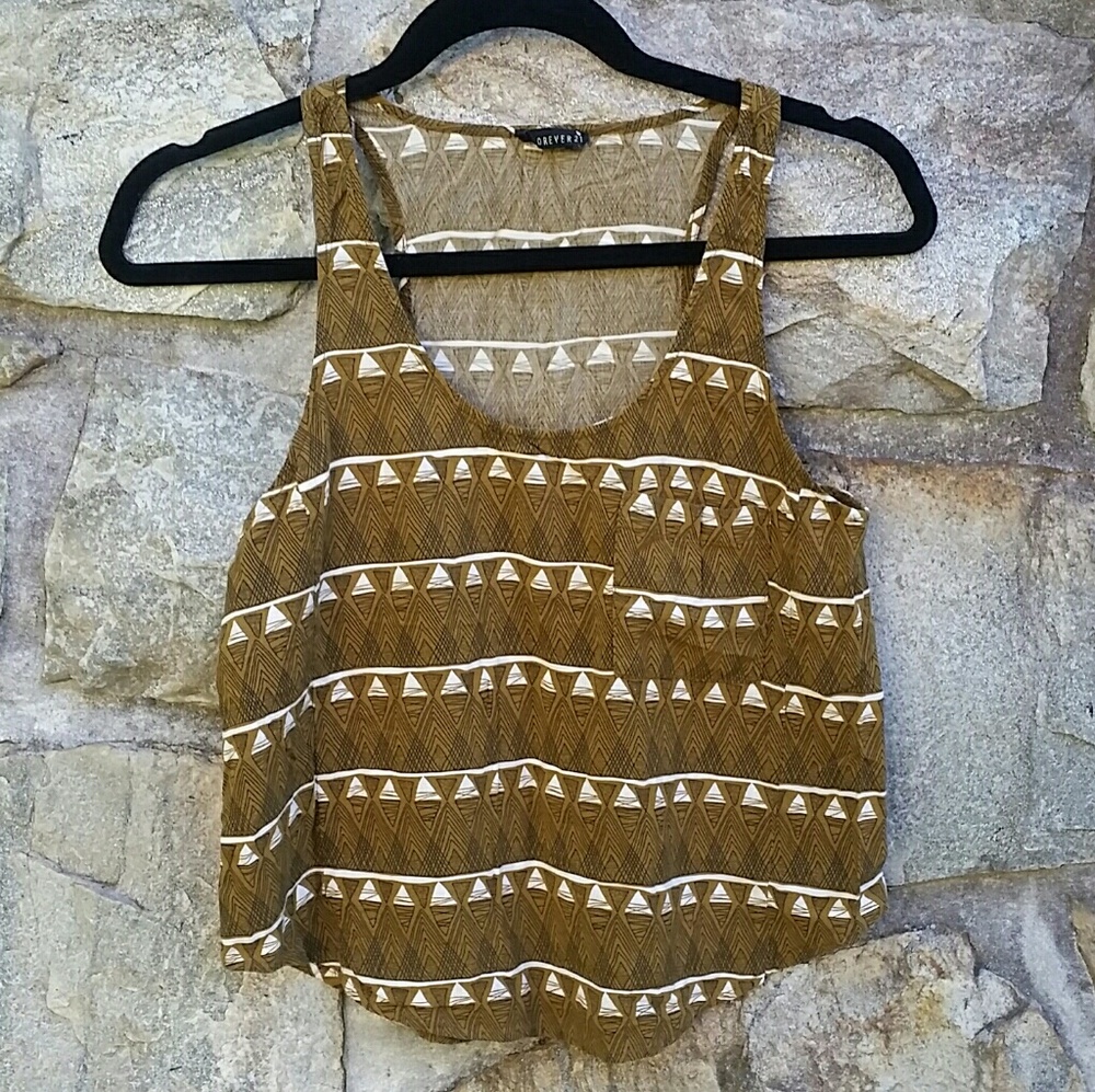 Forever 21 Aztec Patterned Crop Top